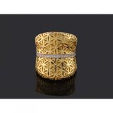 ANEL CONEXO XADREZ -6711- FOLHEADDO A OURO
