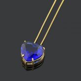 GARGANTILHA AZUL EM CRISTAL LAPIDADO